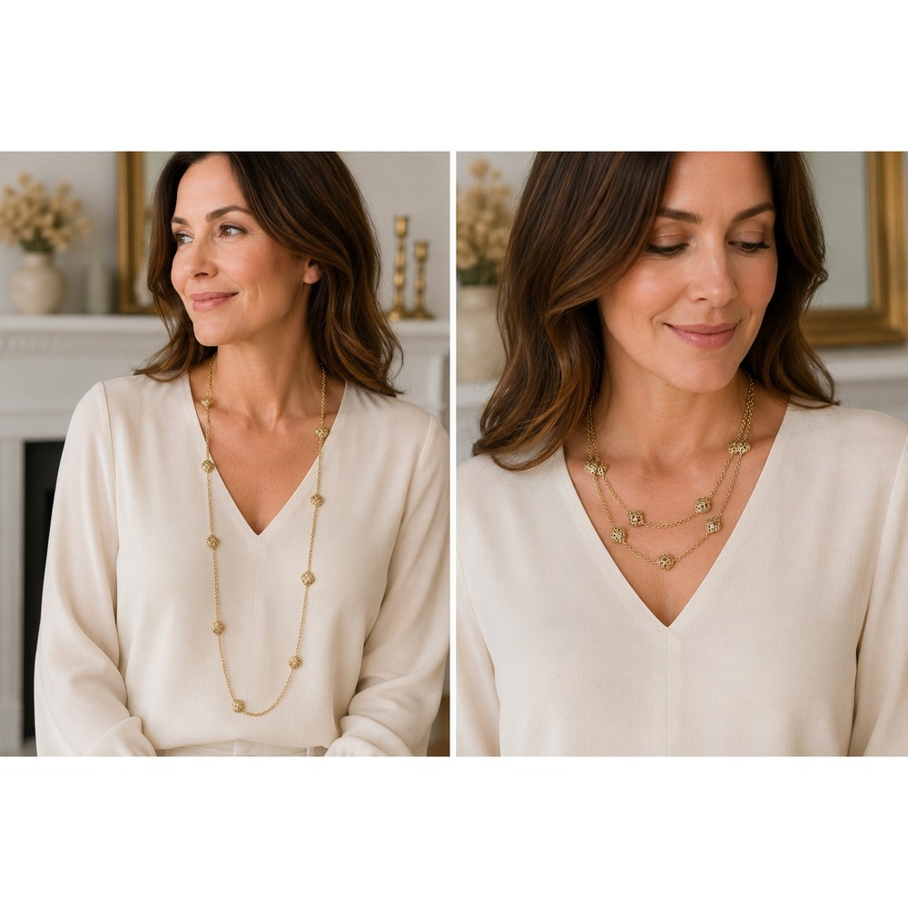 Kendra Scott Devalyn Long Station Necklace Gold Logo‎ Medallion Retired